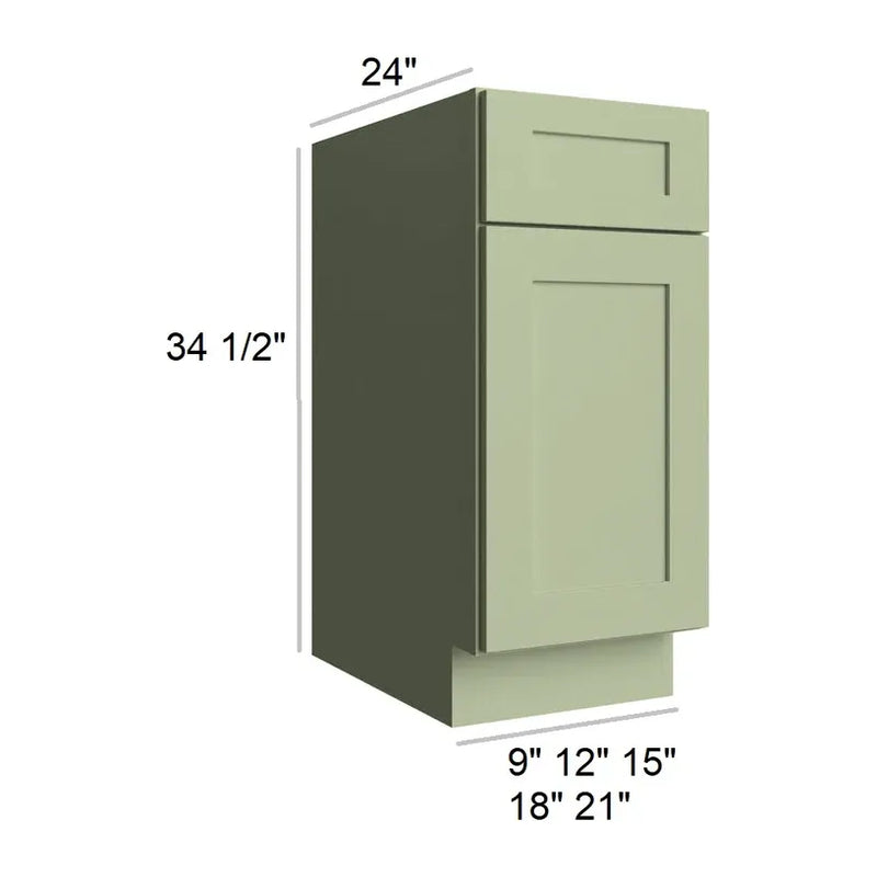 Fresh Sage 21" Single Door Base Cabinet