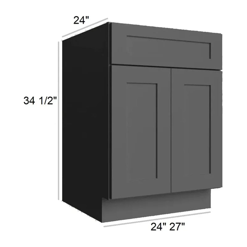 Midnight Black Shaker 27" Double Door Base Cabinet
