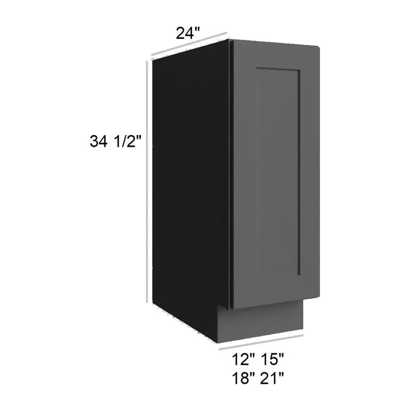 Midnight Black Shaker 21" Single Door Full Height Base Cabinet