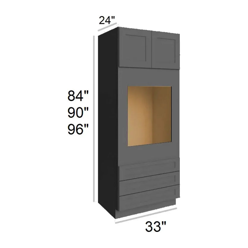 Midnight Black Shaker 33" x 84" Universal Oven Cabinets