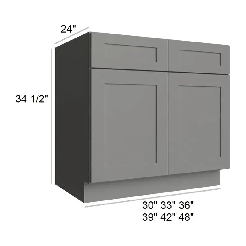 Platinum Shaker 48" Double Door Base Cabinet