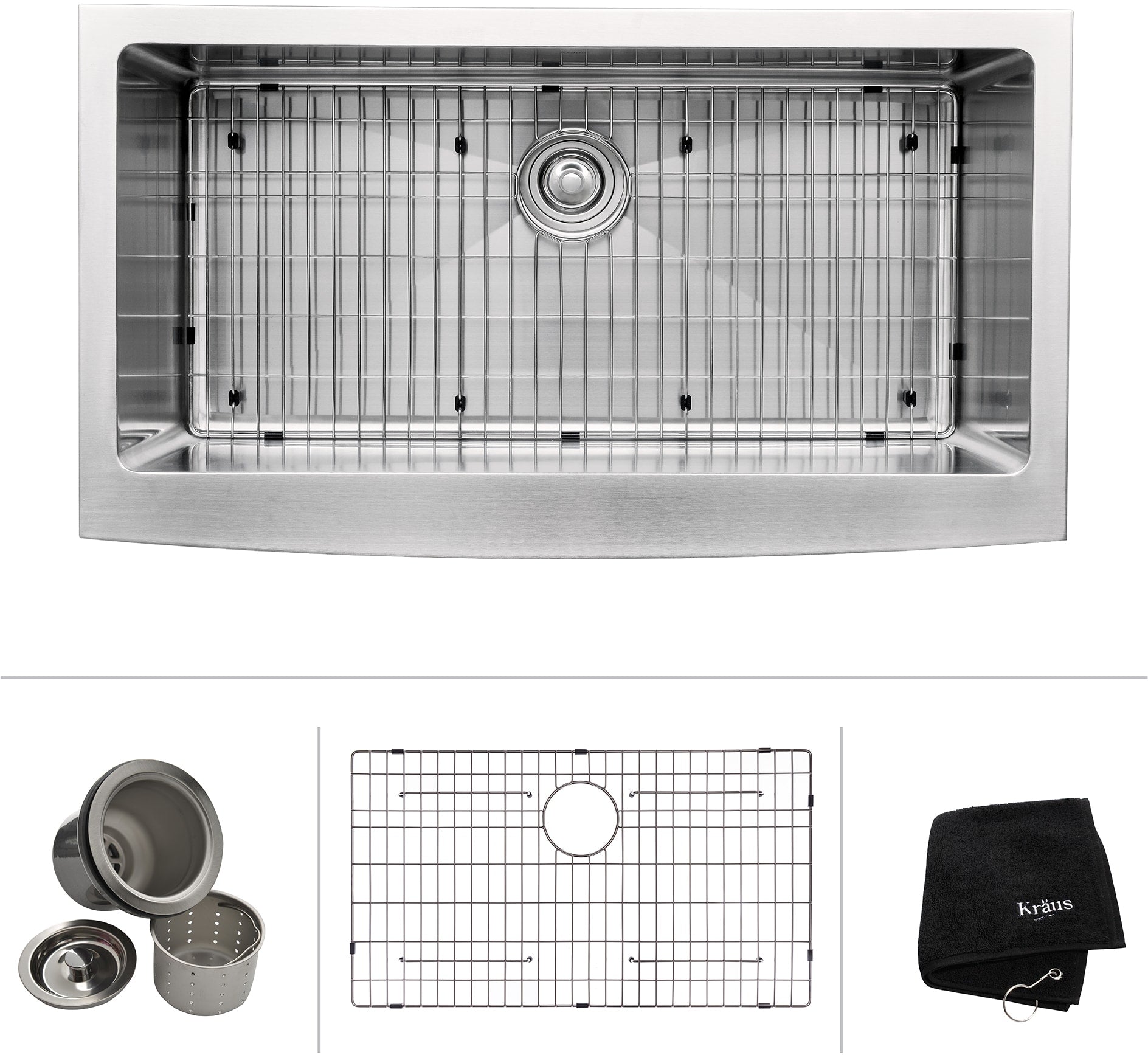 Kraus 36” Farmhouse Apron Single Bowl Stainless Steel Sink