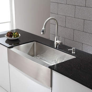 Kraus 36” Farmhouse Apron Single Bowl Stainless Steel Sink
