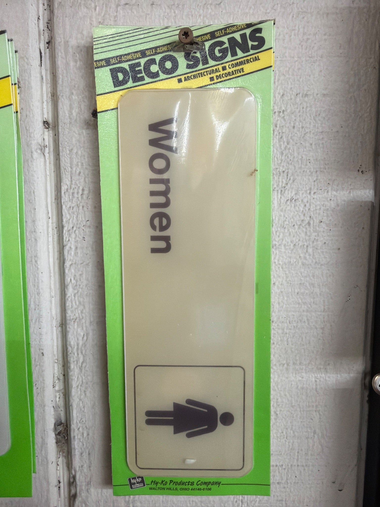 HY-KO Products D-14 Women Info Graphic Plastic Sign  3 in x 9 in in  Black/White