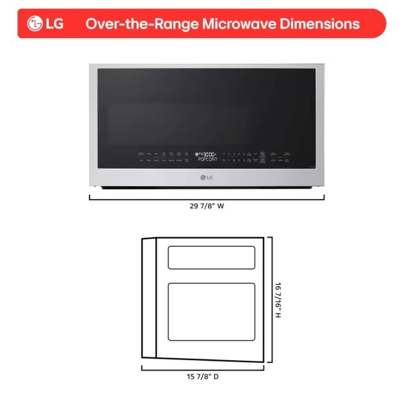 Smart 30 in. W 2 cu. ft. Over the Range Microwave with EasyClean 1,050-Watt in PrintProof Stainless Steel