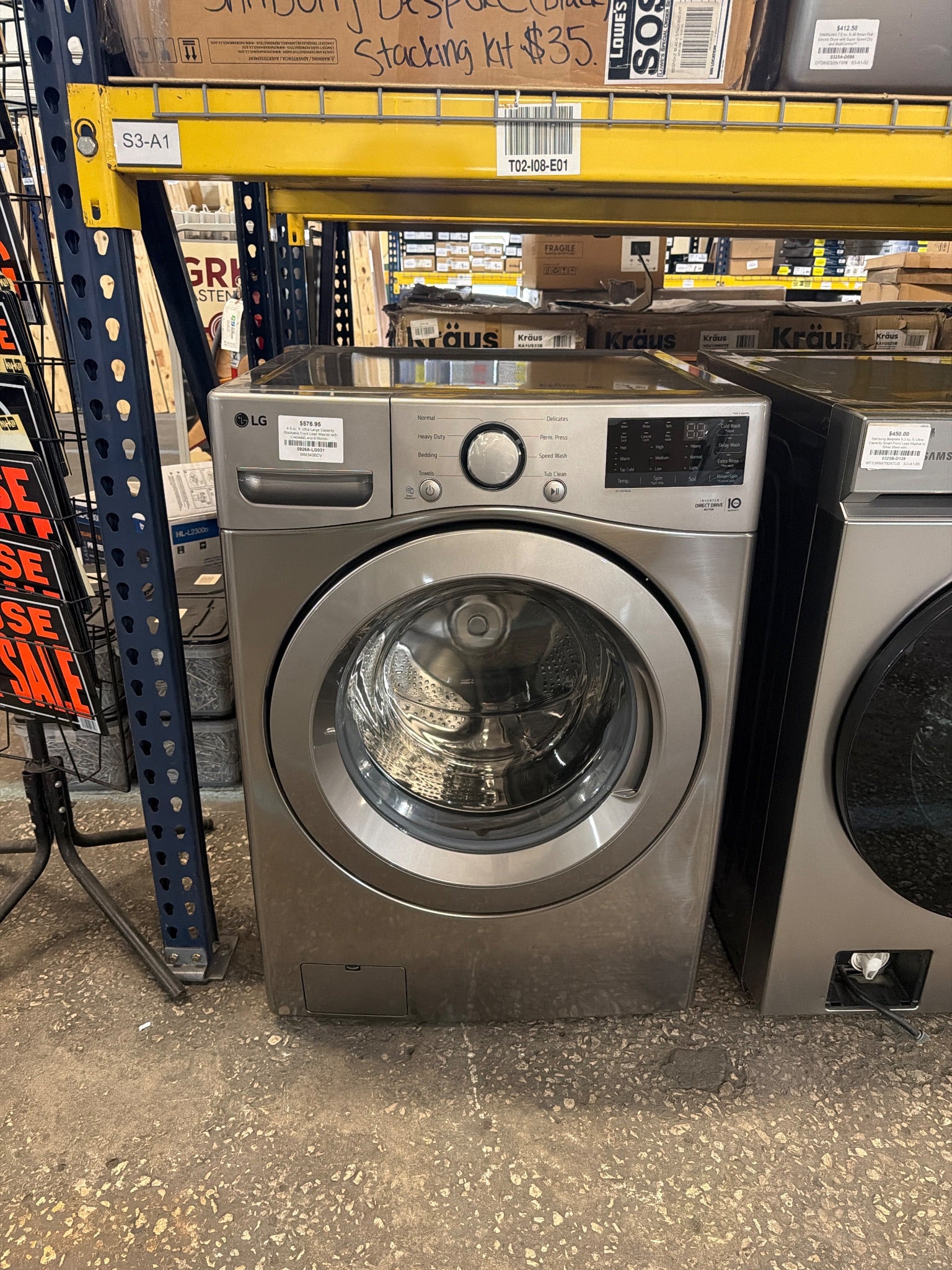 4.5 cu. ft. Ultra Large Capacity Stackable Front Load Washer with Coldwash and 6 Motion Technology in Graphite Steel