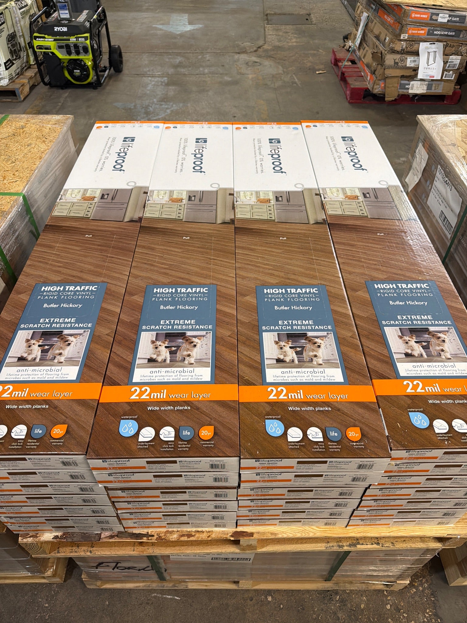 Lifeproof Butler Hickory 22 MIL Click Lock Waterproof Luxury Vinyl Plank Flooring