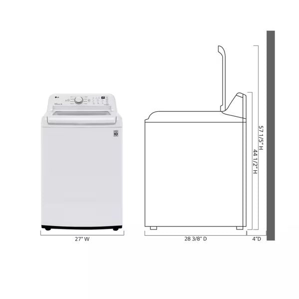 4.3 Cu. Ft. Top Load Washer in White with 4-Way Agitator, NeveRust Drum and TurboDrum Technology