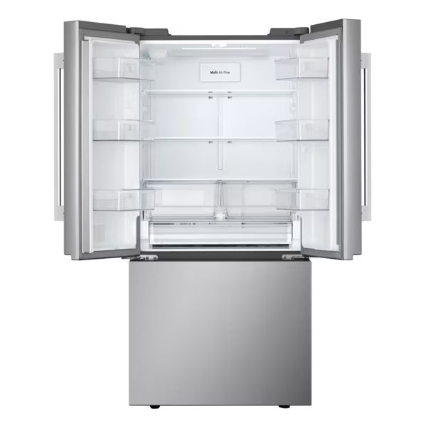 33 in. W. 25 cu. ft. Smart 3-Door French Door Refrigerator Standard Depth MAX in PrintProof Stainless Steel