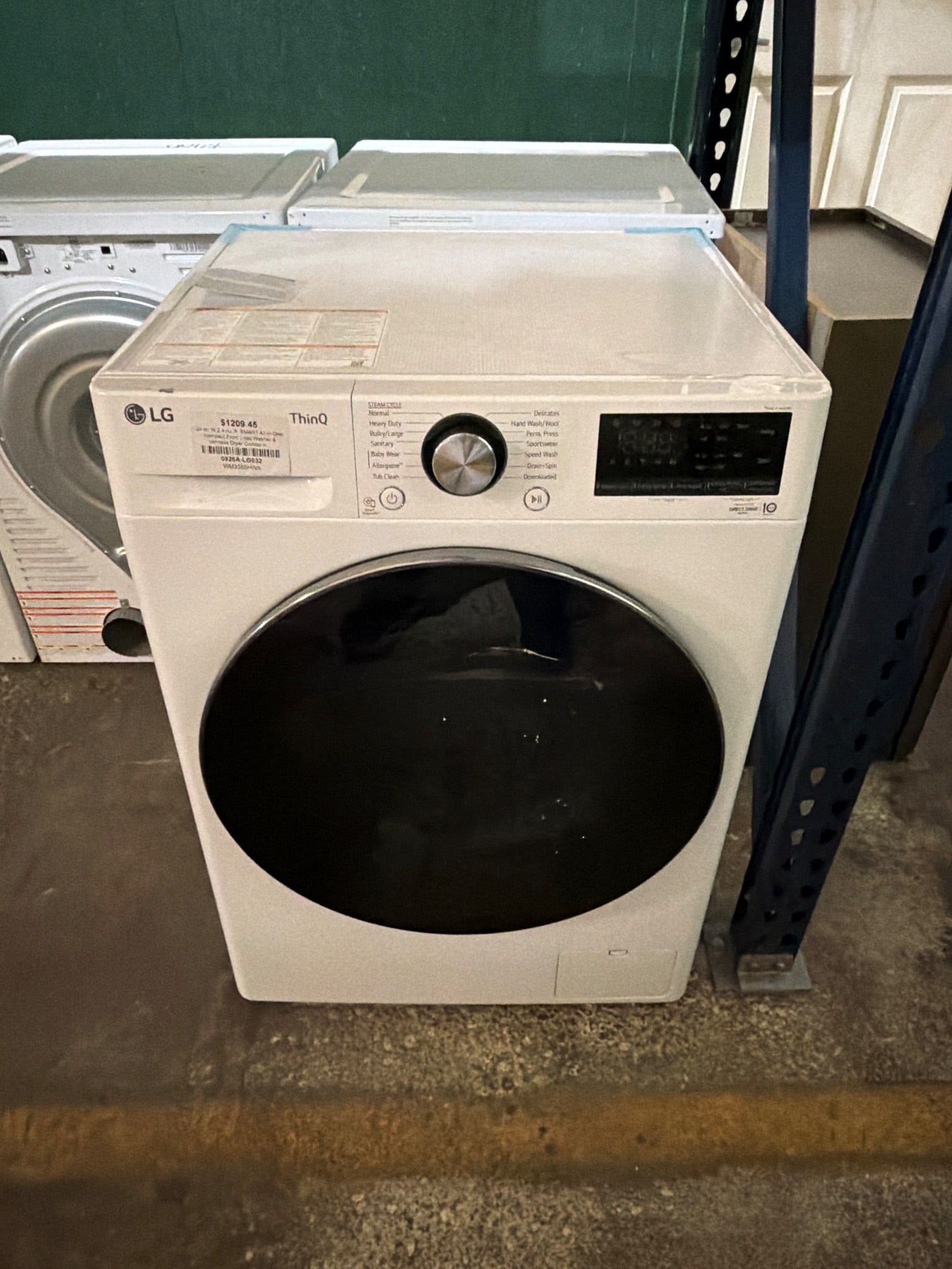 24 in. W 2.4 cu. ft. SMART All-in-One Compact Front Load Washer & Ventless Dryer Combo in White with Steam