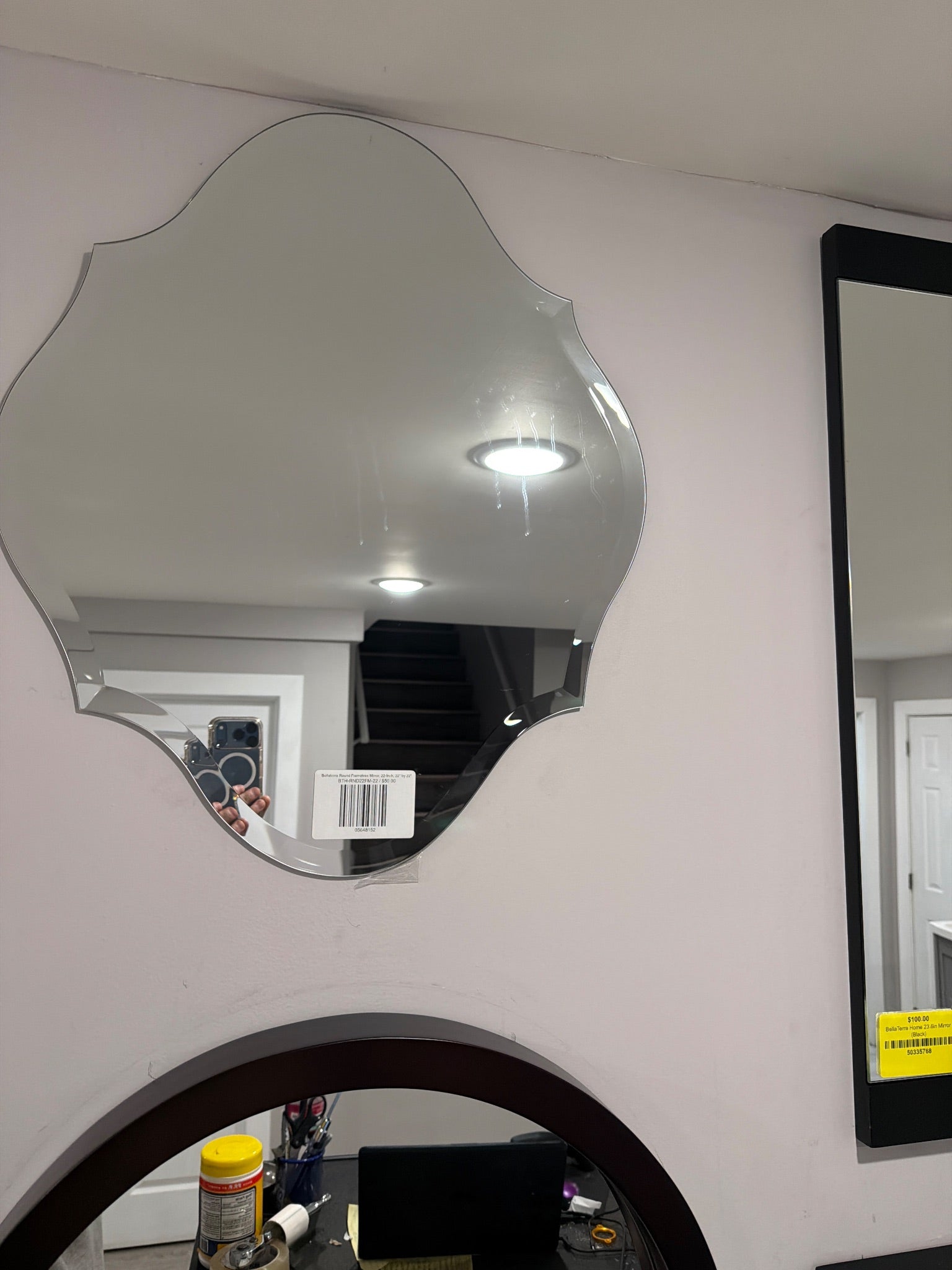 Bellaterra Round Frameless Mirror, 22-Inch, 22" by 22"