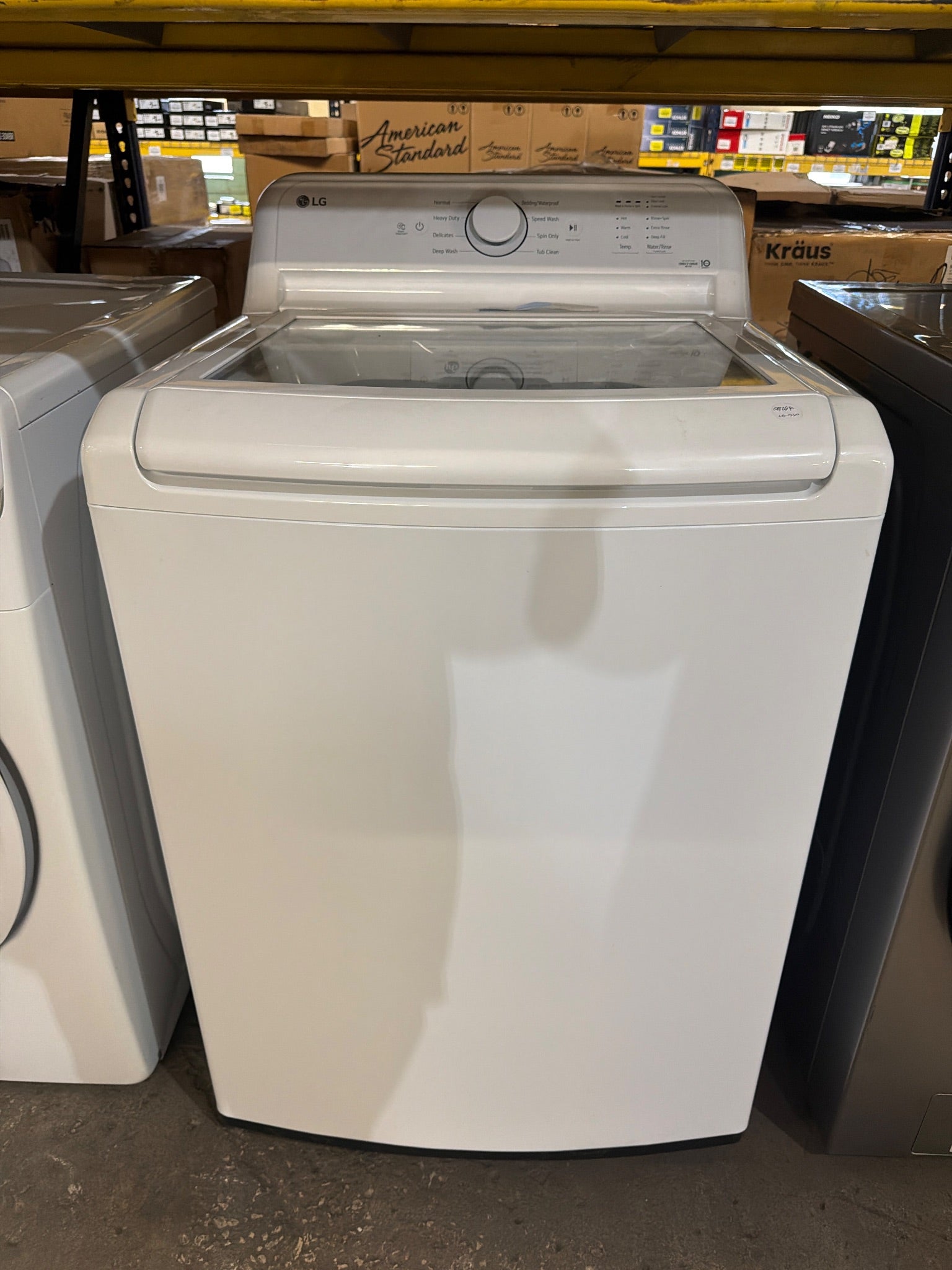 4.1 cu. ft. Top Load Washer in White with 4-way Agitator, NeveRust Drum, SlamProof Glass Lid, and True Balanc
