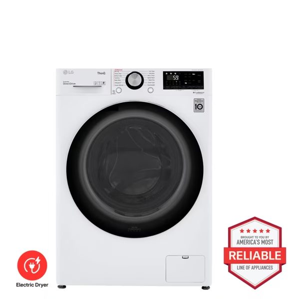 24 in. W 2.4 cu. ft. SMART All-in-One Compact Front Load Washer & Ventless Dryer Combo in White with Steam
