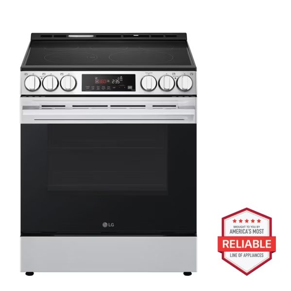 LG 30 in. 6.3 cu. ft. Smart Electric Range with Fan Convection, Air Fry & EasyClean in PrintProof Stainless Steel