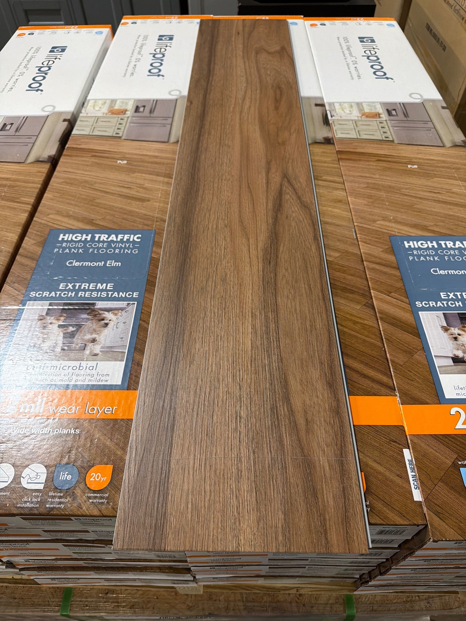 Lifeproof Clermont Elm 22 mil Click Lock Waterproof Luxury Vinyl Plank Flooring