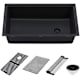 Ruvati epiStage 33" Undermount Single Basin Granite Composite Kitchen Sink with Basin Rack, Basket Strainer and Cutting Board