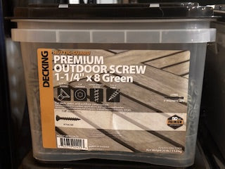 25LB OUTDOOR DECKING SCREWS 1-1/4" x 8" GREEN