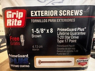 5 LB 1-5/8" x 8 EXTERIOR SCREWS