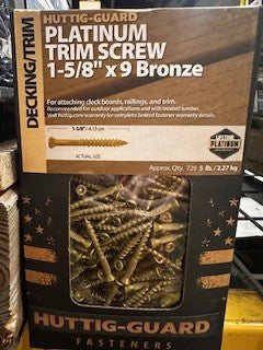 5LB 1-5/8 x 9 T-20 Platinum Trim Screws In Bronze