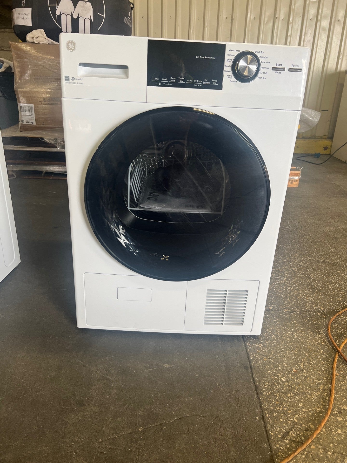 GE 4.1 cu. ft. 240-Volt White Electric Ventless Dryer, ENERGY STAR