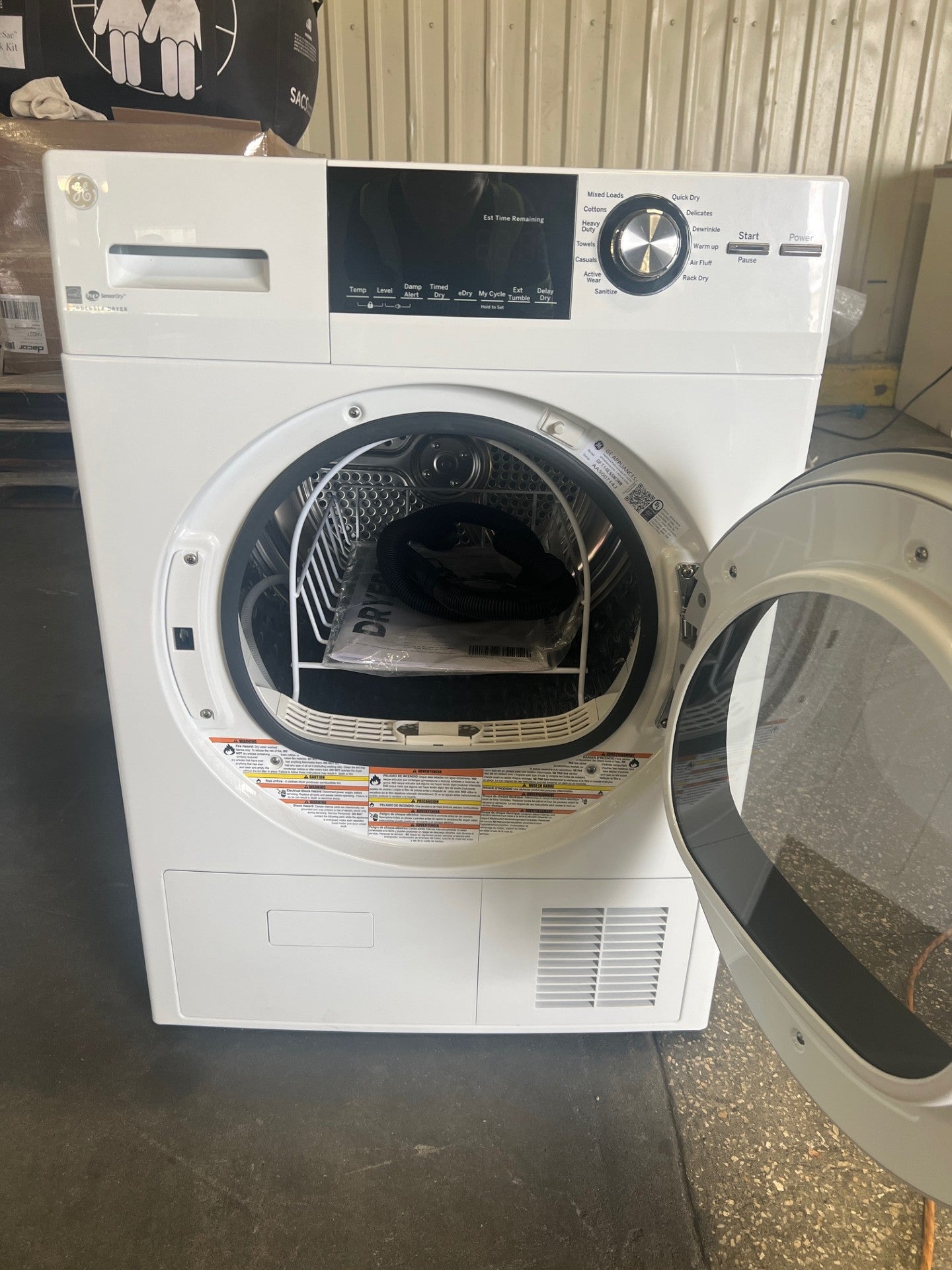 GE 4.1 cu. ft. 240-Volt White Electric Ventless Dryer, ENERGY STAR