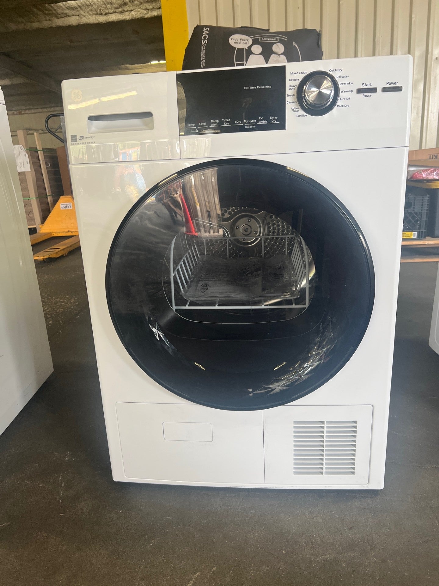 GE 4.1 cu. ft. 240-Volt White Electric Ventless Dryer, ENERGY STAR