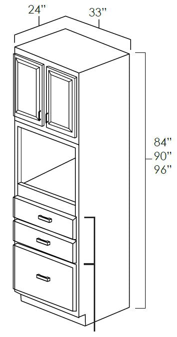 Rustic Hickory 33" x 90" Universal Oven Cabinets